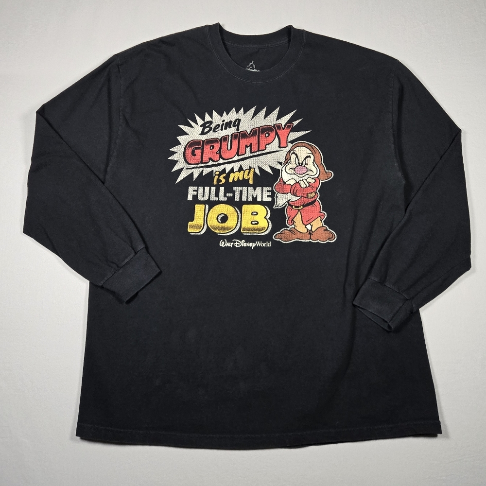 Vintage Y2K Walt Disney World Grumpy "Full-Time Job" Long Sleeve Shirt - XL